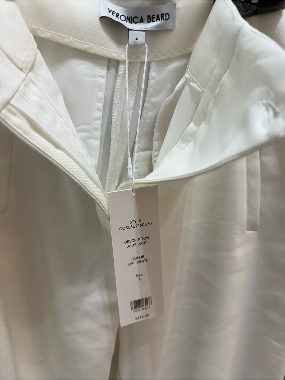 Veronica Beard Jude Linen off-white Wide-Leg Pants Size 4 - Picture 4 of 4